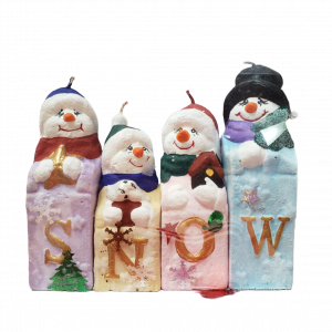 Juego de velas navideñas muñecos de Nieve