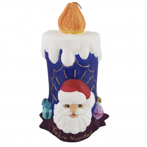 Vela hueca jumbo con Santa Claus