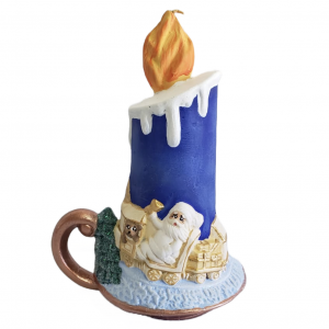 Candelabro con paisaje navideño
